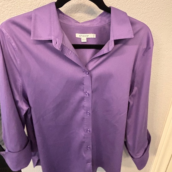 Chico's Purple Blouse with 3/4 sleeves - Picture 1 of 2